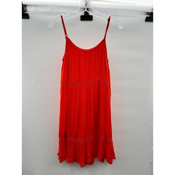 Old Navy Women's Spaghetti Strap Shift Dress Orange Size Small Side Zip - Picture 7 of 9